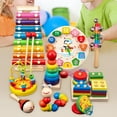 thumbnail image 1 of Gqtwoy 9 Piece Wooden Toys for Kids, Shape Sorting Stacking Nesting Block Xylophone, Educational Toys for boys, Wooden Percussion Instruments, Educational Musical Toys, Birthday Gifts Christmas Gifts, 1 of 21