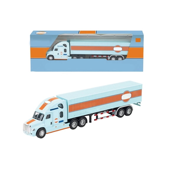 Gqtwoy Alloy Car Model 1-64 Small Trailer Container Truck Edition, Diecast Toy Car Model, Realistic Pull Back Function, Collectible Ornament, Perfect Gift for Car Enthusiasts