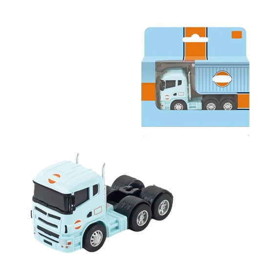 Gqtwoy Alloy Car Model 1-64 Small Trailer Container Truck Edition, Diecast Toy Car Model, Realistic Pull Back Function, Collectible Ornament, Perfect Gift for Car Enthusiasts