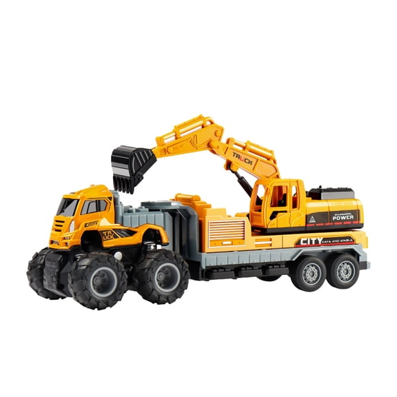 Gqtwoy Alloy Engineering Vehicle Excavator, Alloy Construction Toy, Moving & Rotating Functions, Gift for Ages 3+, Durable Metal and Rubber Track