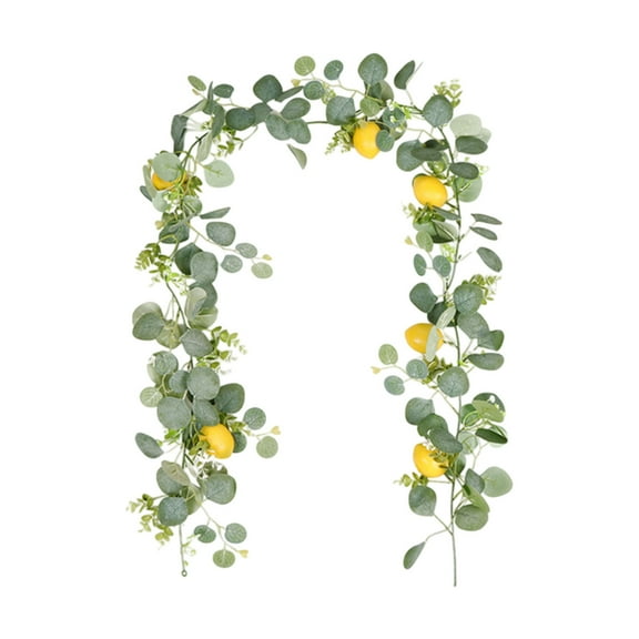 Gqtwoy Artificial Lemon Rattan Indoor Greenery Arrangement, Faux Lemon Garland, Decorative Vine for Home Décor, Wedding, Party, Versatile Indoor and Outdoor Decoration, Lifelike Lemon Wreath