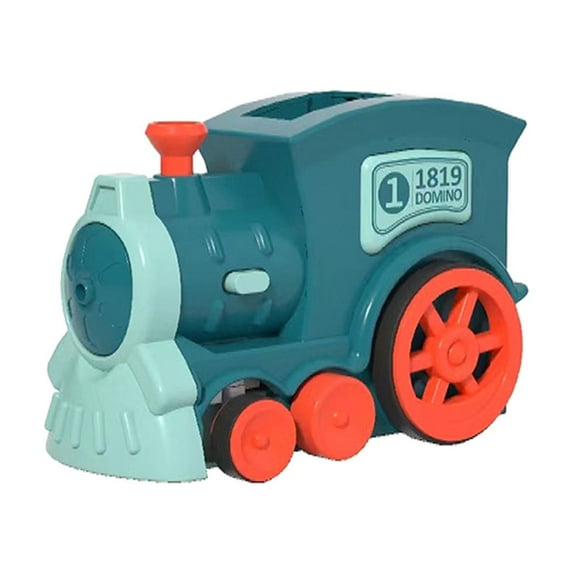 Gqtwoy Automatic Dominoes Train Set - Interactive Kids Toy for Hands-On Learning, Spatial Awareness & Family Fun - Safe, Self-Aligning Domino Blocks - Battery Operated Locomotive with 60 Dominoes