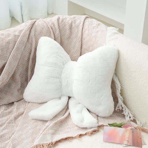 Gqtwoy Bow Ribbon Sofa Cushion Comfortable Seat Cushion, Versatile Backrest Pillow, Soft and Shuck Friendly, Multi-functional Decorative Pillow, Washable Cushion for Sofa, Bed, Office Chair