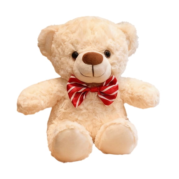 Gqtwoy Bow Tie Teddy Bear, Cute Furry Plush Doll, Soft Decorative Toy, Cozy Home Accent, Birthday Gift for Friend, Elegant Plush Companion