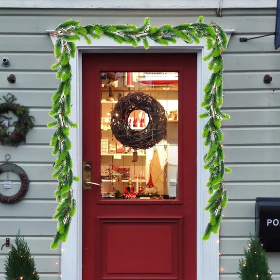 Gqtwoy Christmas Artificial Vines, Pine & Cypress Garland, Holiday Fireplace Ladder Decoration, Festive Artificial Plant for Home & Indoor Christmas Decor