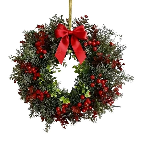 Gqtwoy Christmas Bow Wreath, Holiday Decor, Elegant Centerpiece, Indoor and Outdoor Decoration, Perfect Gift for Friends and Family, Festive Home Accent