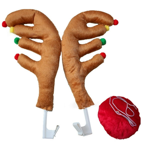 Gqtwoy Christmas Car Decor Kit, Reindeer Antlers for Vehicle, Holiday Decorations, Festive Car Accessories, Christmas Cheer for Everyone, Unique Car Decoration