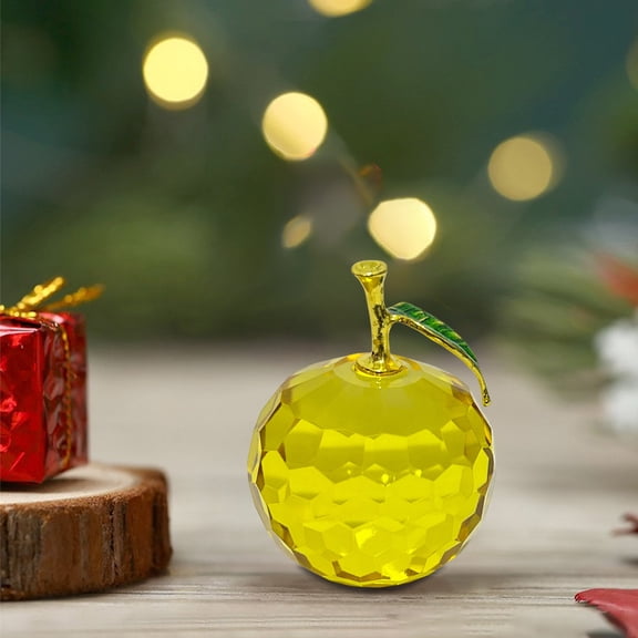 Gqtwoy Christmas Crystal Faceted Apples Ornament, Decorative Glass Apples Figurines, Unique Home Decor for Christmas Gifts, Handcrafted Festive Table Centerpiece, Ideal for Holiday Decorations