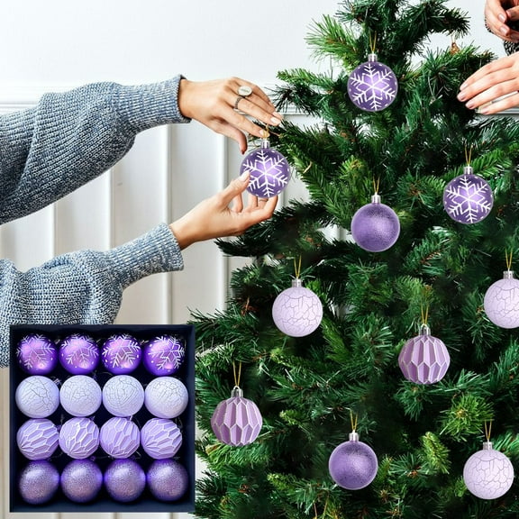 Gqtwoy Christmas Decoration Pendant, 16Pcs Vintage Christmas Tree Ornament, Festive Holiday Decor, Emotional Family Memories, Unique Scratch and Crack Design