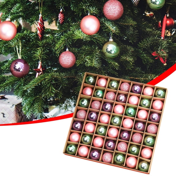 Gqtwoy Christmas Decorations Set, Electroplated Balls, Bright Colored Ornaments, Tree Pendant Scene Decor, 49 Pieces Gift Box for Holiday Decor, Festive Home Christmas Accents