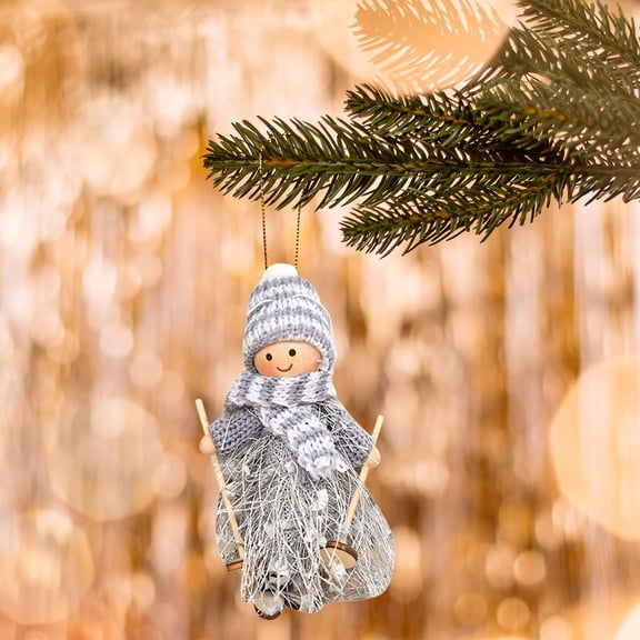 Gqtwoy Christmas Decorations Ski Dolls Hanging Ornament, Holiday Gifts, Vintage Cloth Decor, Festive Tree Accessory, Durable Christmas Hanging Decoration