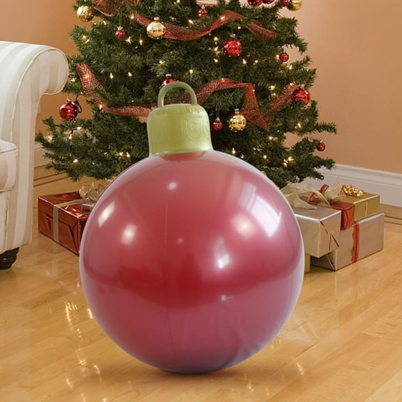 Gqtwoy Christmas Inflatable Decoration Ball, 60cm Outdoor PVC Inflatable Christmas Ornament, Holiday Hanging Ball for Yard and Tree, Weather-Resistant Outdoor Xmas Decor