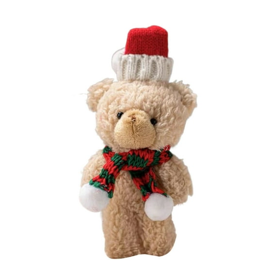 Gqtwoy Christmas Teddy Bear, Curly Bear Cuddly Toy, Festive Decor, Soft Plush Ornament, Holiday Gift, Cute Bear Doll for Decoration