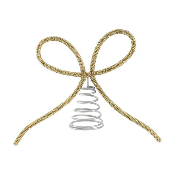Gqtwoy Christmas Tree Topper Bow Decorations, Metal Rhinestone Ornament ...