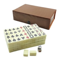 Gqtwoy Compact Portable Mahjong Set - Exquisite Snake Skin Design, Pocket-Sized Travel and Entertainment Game Kit with Premium Melamine Tiles, 144 Cards Dice for On-the-Go Fun