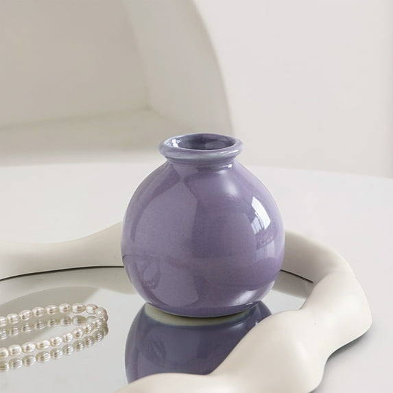 Gqtwoy Cute Ceramic Vase, Modern Decorative Home Ornaments for Living Room, Desktop & Dining Table, Small Pumpkin Shaped Vase for Fresh or Dried Flowers, Elegant Home Décor