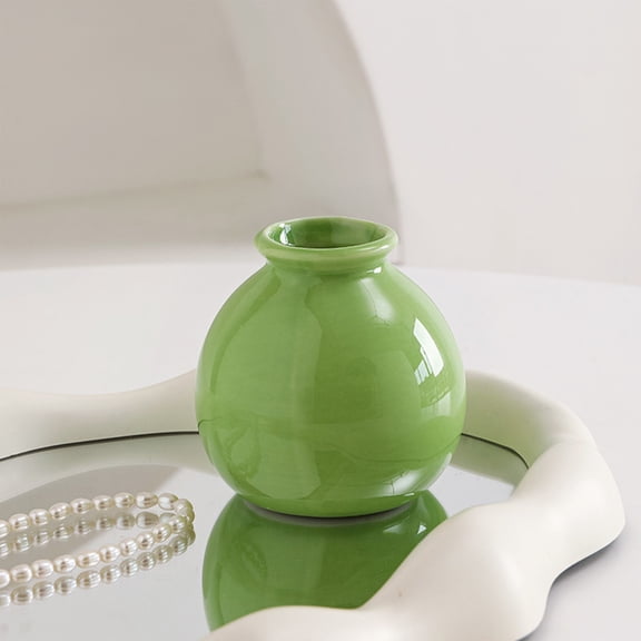 Gqtwoy Cute Ceramic Vase, Modern Decorative Home Ornaments for Living Room, Desktop & Dining Table, Small Pumpkin Shaped Vase for Fresh or Dried Flowers, Elegant Home Décor