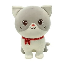 Gqtwoy Cute Pussycat Doll, Soft Plush Toy with Stylish Scarf, Decorative Cat Toy for Home and Gift, Adorable Cat Figure, Cozy Plush Doll for Collectors and Decoration Lovers