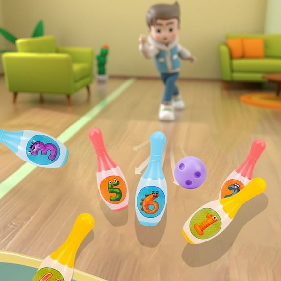 Gqtwoy Dinosaur Bowling Interactive Indoor Leisure Sports Game, Role Play, Parent-Child Interaction, Fun Indoor Sports Game, Safe Plastic Bowling Set