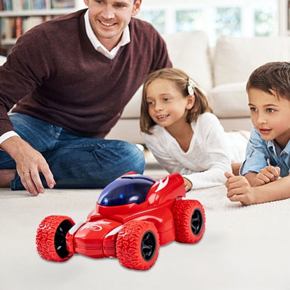 Gqtwoy Double Sided Inertial Power Car, Friction Drive Toy, Flip Shock Resistant, No Batteries Needed, Durable ABS Material, Perfect for Interactive Play and Birthday Gifts
