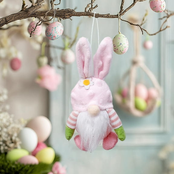 Gqtwoy Easter Bunny Gnome Plush Doll, Cute Cartoons Figure, Desktop Hanging Decoration, Festival Scene Setup, Spring Holiday Ornament for Home Decor