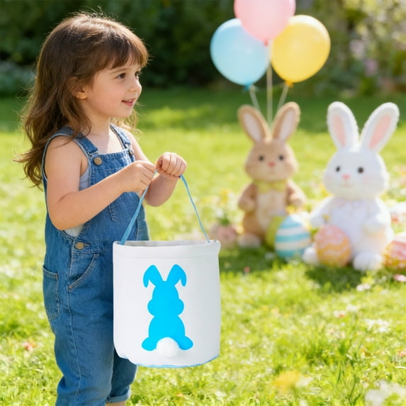 Gqtwoy Easter Decor Rabbits Tassel Bag, Canvas Tote Bag, Easter Egg Storage, Lightweight and Durable Handbag, Versatile for Home and Outdoor Use, Easy to Clean
