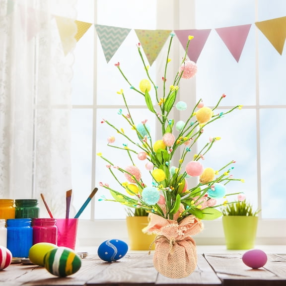 Gqtwoy Easter Egg Tree, Festive Spring Home Decoration, Modern Foam Ornament, Versatile Table Decor, Perfect for Easter Celebrations, Whimsical Floral Arrangement