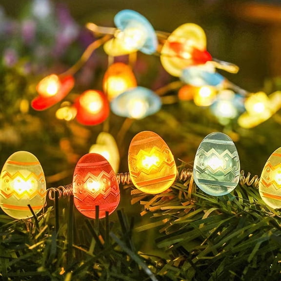 Gqtwoy Easter LED Egg String Lights, Decorative Copper Wire Lights, Colorful Holiday Light Strip, Flexible and Warm Glow, Perfect for Easter Celebrations and Home Decor