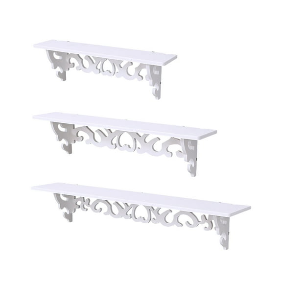 Gqtwoy Floating Shelves Set, Wall Mounted Display Shelf, Spice Rack for Kitchen, Home Storage Solutions, PVC Wall Shelves for Living Room, Bedroom, Office, Multi-layer Organizers