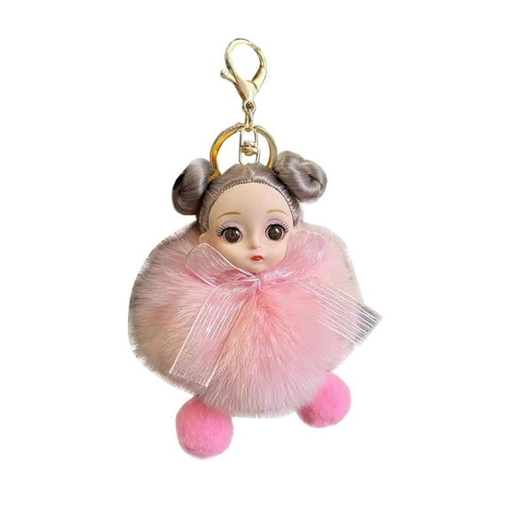 Gqtwoy Furry Doll Keychain Pendant, Cute Bag Charm, Soft Backpack Accessory, Portable Car Key Decoration, Stylish Keyring for Everyday Use, Adorable Gift Option