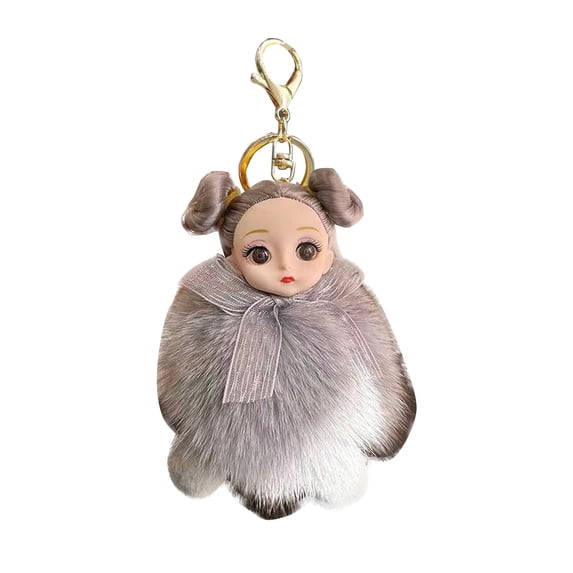 Gqtwoy Furry Doll Keychain Pendant, Cute Bag Charm, Soft Backpack Accessory, Portable Car Key Decoration, Stylish Keyring for Everyday Use, Adorable Gift Option
