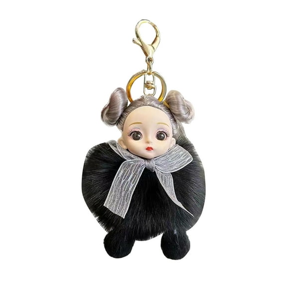 Gqtwoy Furry Doll Keychain Pendant, Cute Bag Charm, Soft Backpack Accessory, Portable Car Key Decoration, Stylish Keyring for Everyday Use, Adorable Gift Option