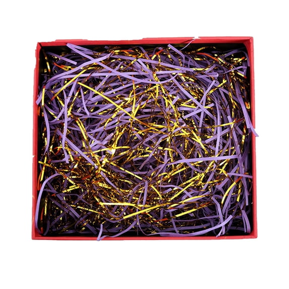 Gqtwoy Gold Threaded Mixed Paper Shreds, Raffia Wedding Favour Box Filler, Gift Packaging Material, Decorative Confetti Shreds, Ideal for Birthdays, Holidays, DIY Projects