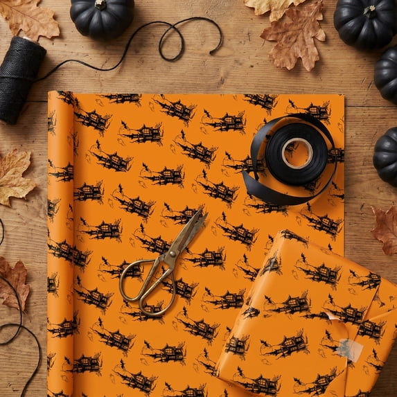 Gqtwoy Halloween Sticker Wrapping Paper, Gift Decorations, Party Supplies, Thick Tear Resistant Material, Suitable for All Gift Boxes, Premium Wrapping Paper for Adult Use