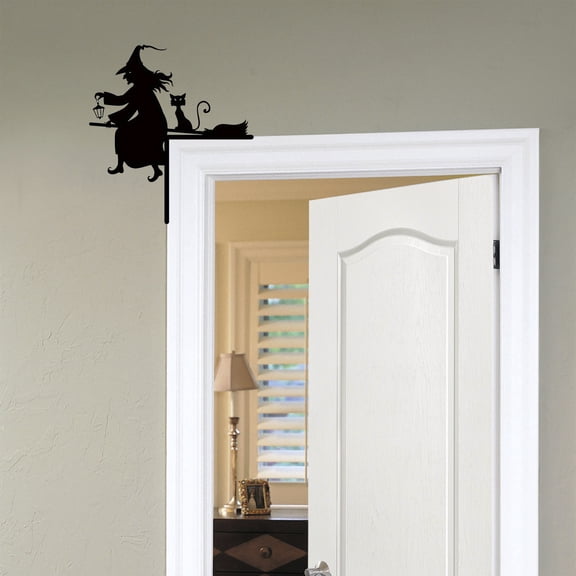 Gqtwoy Halloween Witch Acrylic Door Frame Decor, Spooky Wall Art, Cute Front Door Ornament, Shatterproof Hanging Decoration for Porch, Versatile Halloween Gift