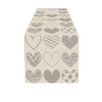 Gqtwoy Heart-Themed Table Flag, Romantic Linen Table Runner for Valentine's Day, Wedding and Anniversary Table Decor, Multi-Size Options for Living Room and Dining Table