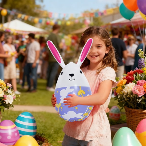 Gqtwoy Inflatable Easter Eggs Decoration, Weatherproof PVC Courtyard Decor, Fun Easter Toy, Colorful Backyard Celebration, Memorable Holiday Decoration