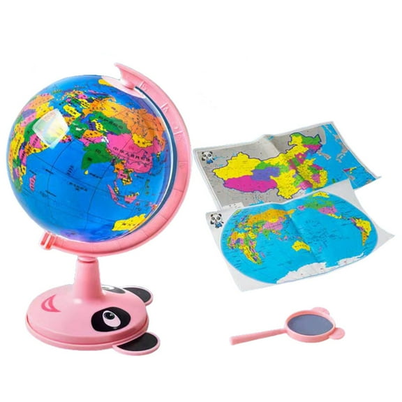 Gqtwoy Kids 3D Rotating Globe Toy - Light-Up Educational Geography Learning Tool, Interactive Science Plaything for Ages 3-10, Night Light with Storage Base