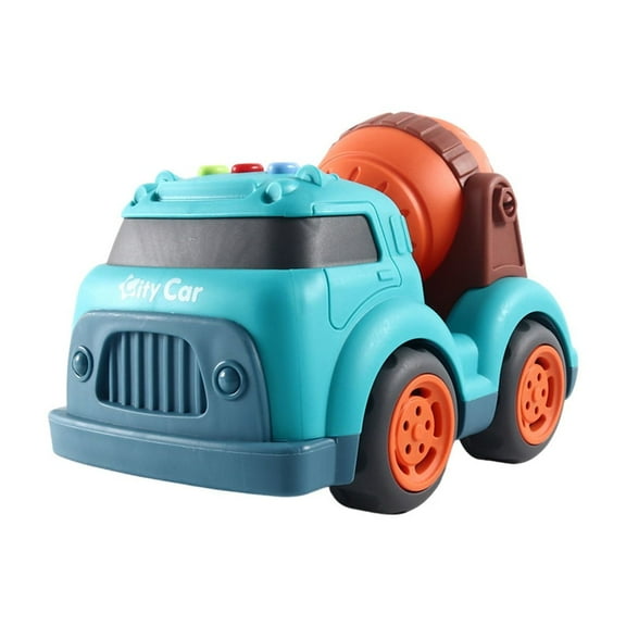 Gqtwoy Kids Toy Car with Sound and Light, Simulation Engineering Vehicle, Mini Excavator, Cement Truck, Boys and Girls Gift, Interactive Construction Vehicle with Flexible Wheels and Steering