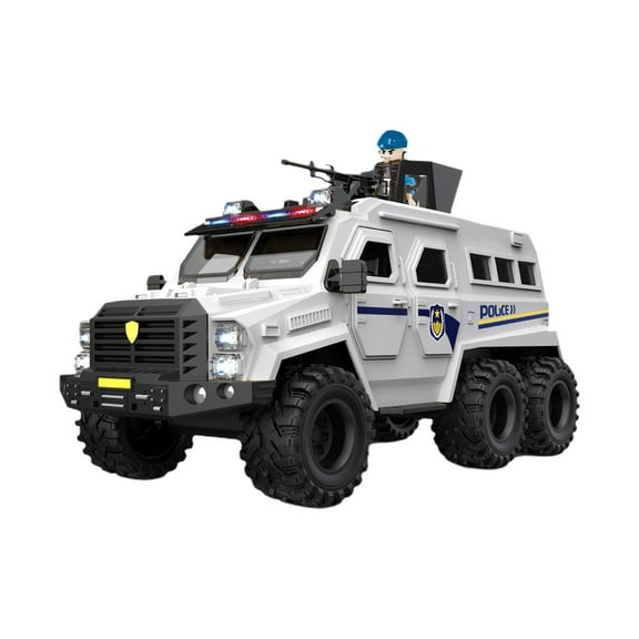 Gqtwoy Large Six-Wheel Off-Road Swat Car Toy Car, Inertia Sound and Light Police Vehicle, Educational Play and Role Play, Perfect Gift for Holidays and Special Events, Durable and Interactive Model