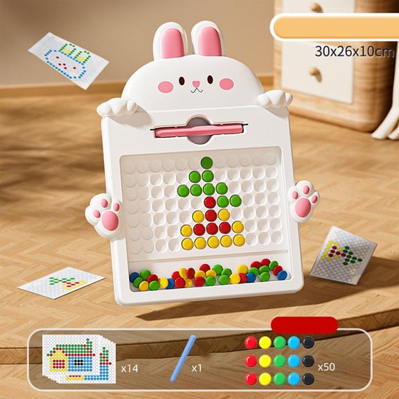 Gqtwoy Magnetic Drawing Board with Beads, Educational Travel Toy for Creativity, Magnetic Art Tool with Patterns, Imagination and Coordination Development