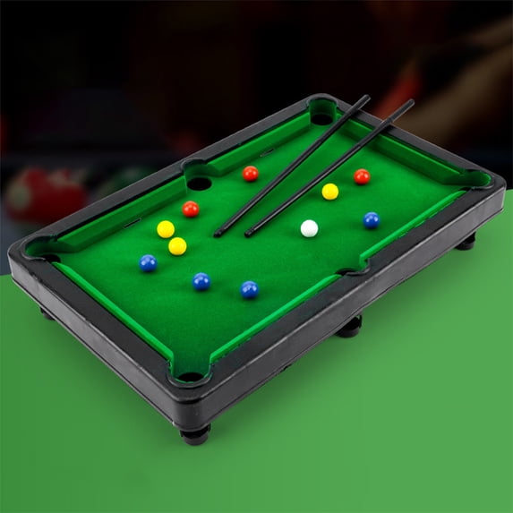 Gqtwoy Mini Pool Table Tabletop Portable Desktop Billiard Set Snooker Game with 2 Sticks & Balls Home Office Desk Stress Relief Games Billiards Triangle Rack