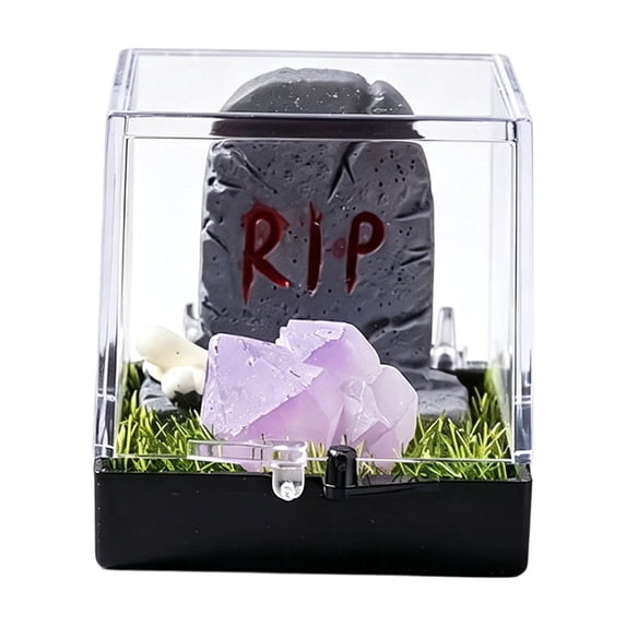 Gqtwoy Natural Crystal Halloween Ornament Resin Ghost Head Decoration, Festive Halloween Decor, Miniature Tabletop Accessory, Fall Party Decoration, Lightweight Halloween Figurine