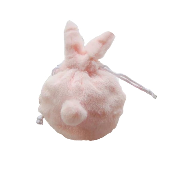 Gqtwoy Plush Bunny Storage Bag, Easter Bunny Ear Drawstring Pouch, Cute Plush Toy Organizer, Lightweight Candy Storage Solution, Soft Material, Playful Design