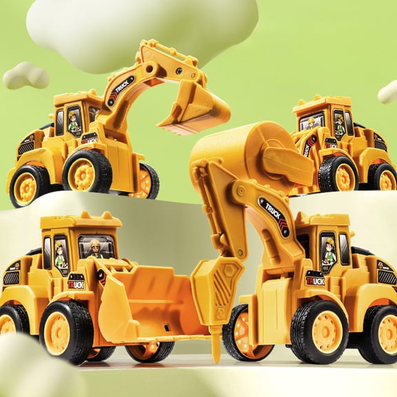 Gqtwoy Press Engineering Vehicle Toy, Simulation Construction Vehicle Model, Interactive Press Drive with Mobile Joints, Durable ABS Plastic Toy for Motor Skills and Coordination Development