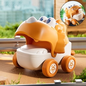 Gqtwoy Pull String Dinosaur Toy Car, Plastic Interactive Vehicle, Cute Colorful Design, Ideal for Home and Outdoors, Engaging Play Experience