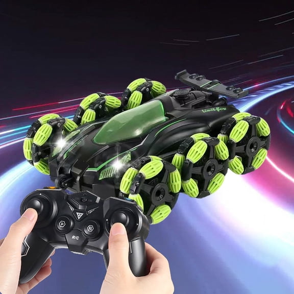 Gqtwoy RC Car Six-wheel Four-wheel Drive Stunt Car, Off-road Remote Control Vehicle, High Speed 360° Rotation, USB Charging, Cool Light and Music Effects, Ideal Gift for Any Occasion