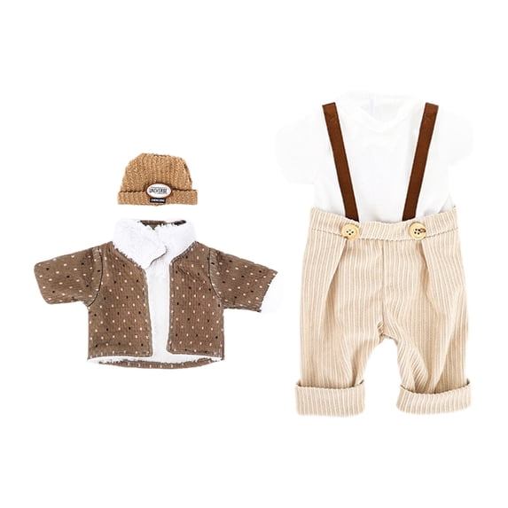 Gqtwoy Reborn Doll Clothes, Warm Hooded Jacket, Two-Piece Outfit, Winter Spring Fashion for 18 Inch Dolls, Cute Bear-Ear Design, Doll Accessory