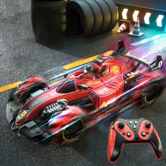 Gqtwoy Remote Control Car 1:18 Scale Four Wheel Drive, 2.4G Spray Feature, All Terrain Stunt Vehicle, Birthday Gift for Ages 4-18, Perfect for Racing and Outdoor Fun