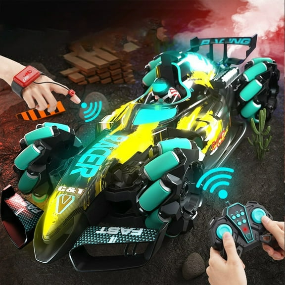 Gqtwoy Remote Control Car, Light Spray Four-wheel Drift Racing Car, High Speed Stunt, Off-road Fun for All Terrains, USB Rechargeable, Ideal Gift for Ages 4-18